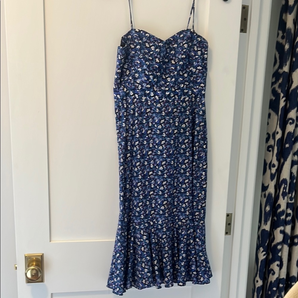 J. Crew Liberty of London Navy Floral Midi Dress